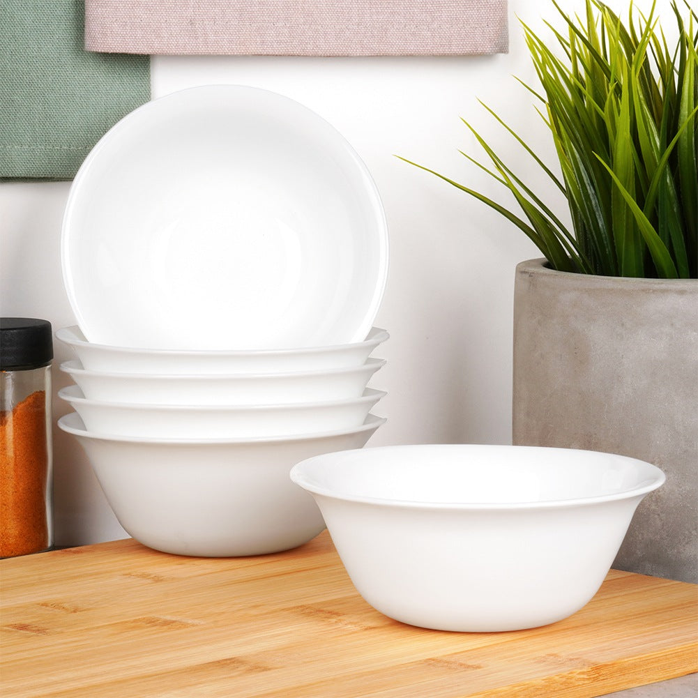 White Glass Bowls, 300 ml, Set of 6