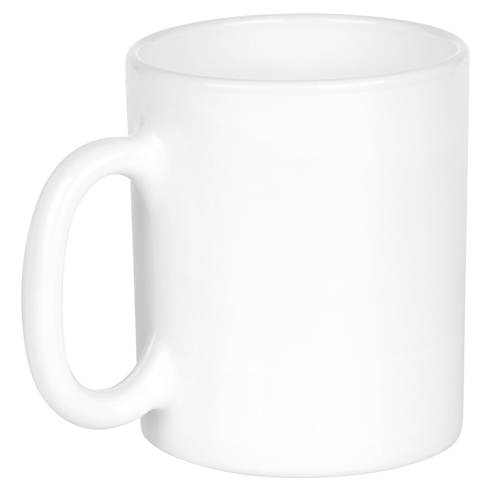 White Glass Mugs, 300 ml, Set of 6