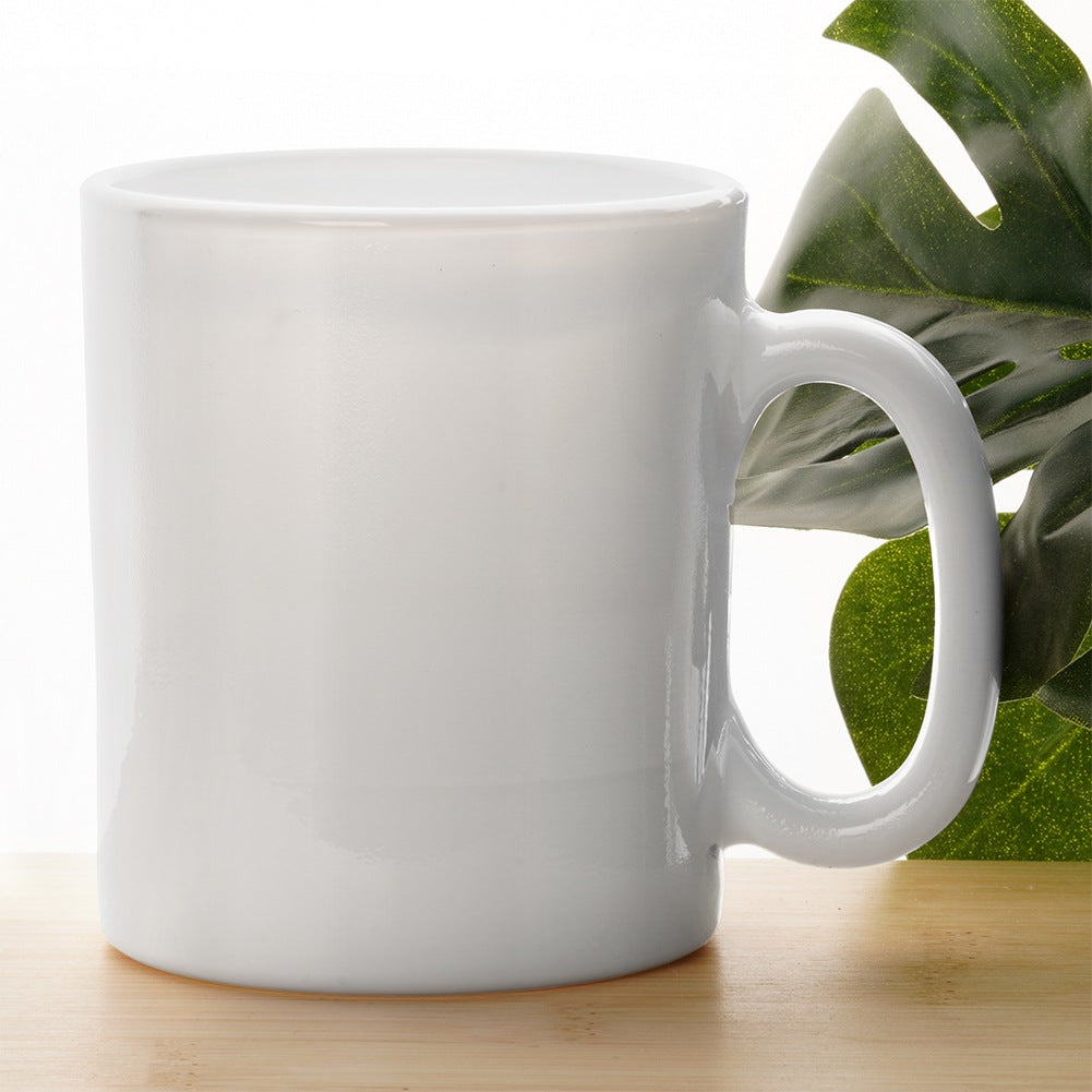 White Glass Mugs, 300 ml, Set of 6