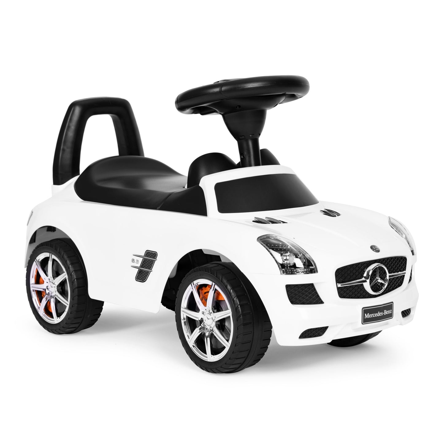 White Mercedes SLS push car