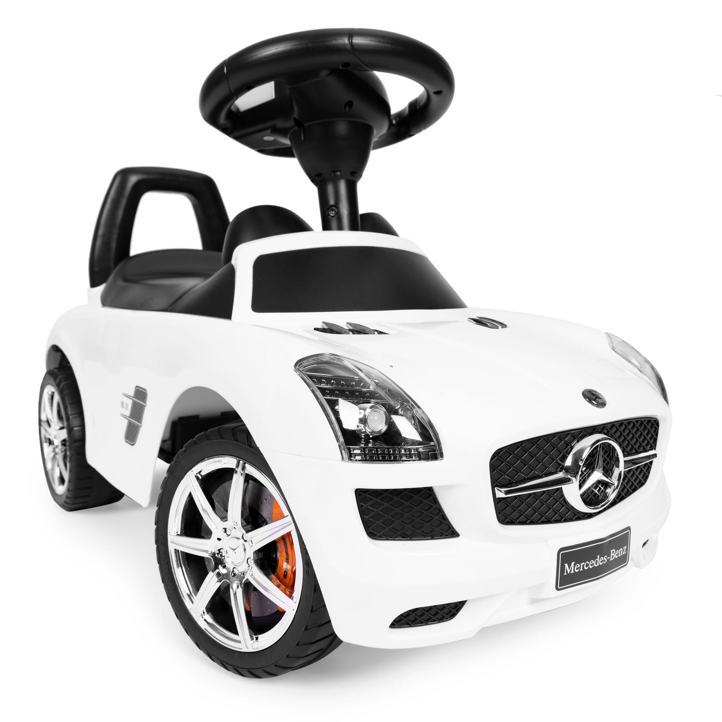 White Mercedes SLS push car