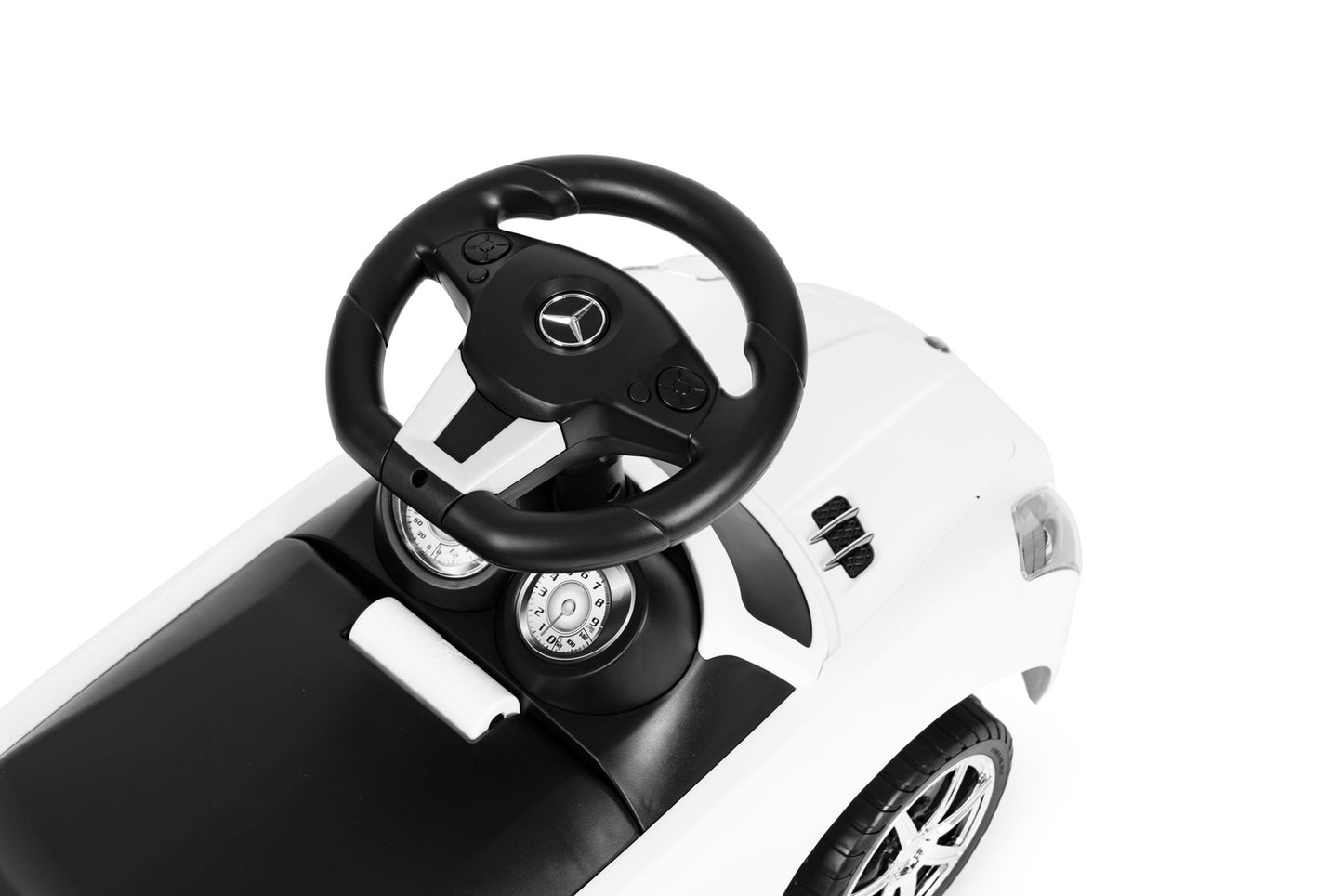 White Mercedes SLS push car