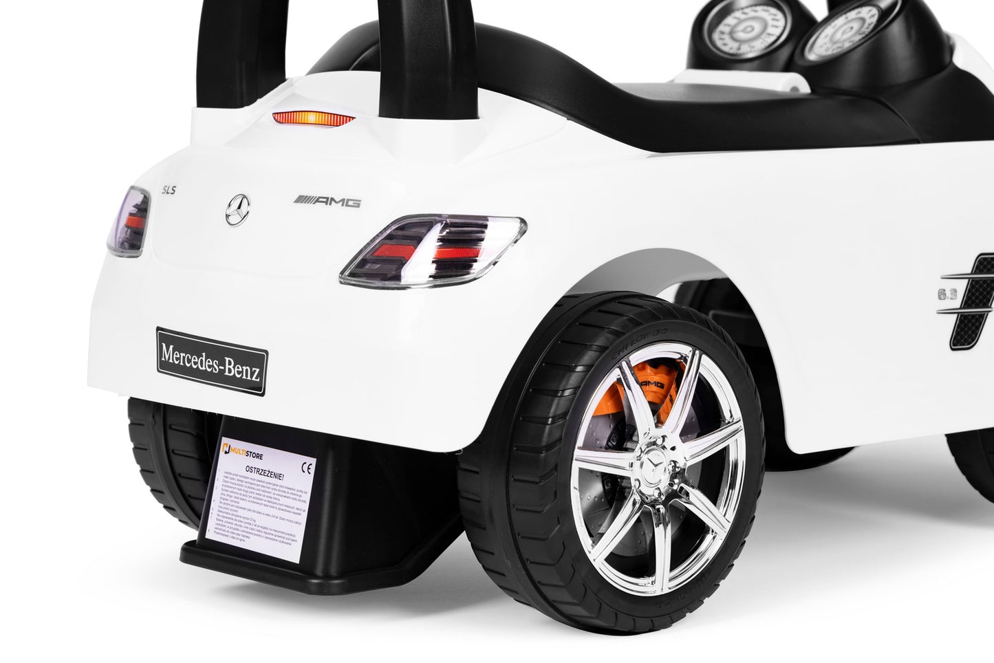 White Mercedes SLS push car