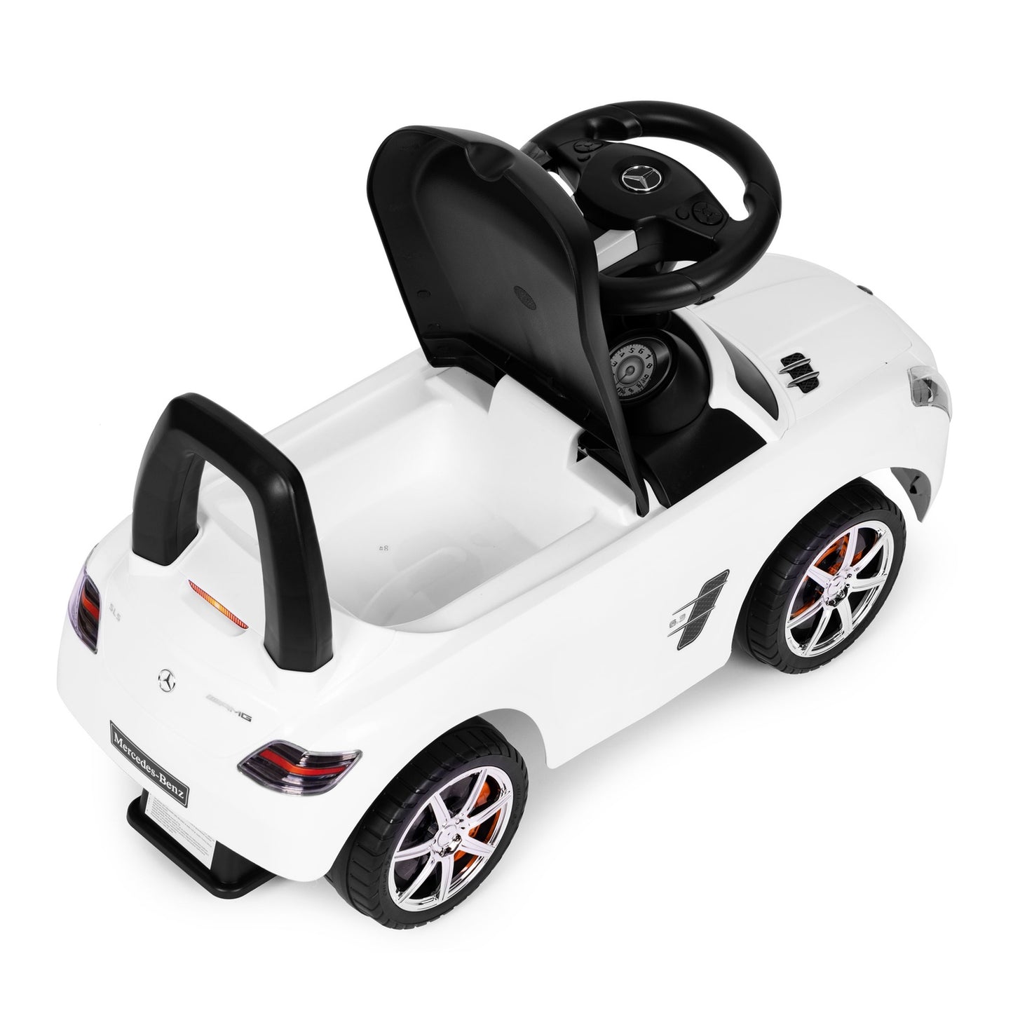 White Mercedes SLS push car