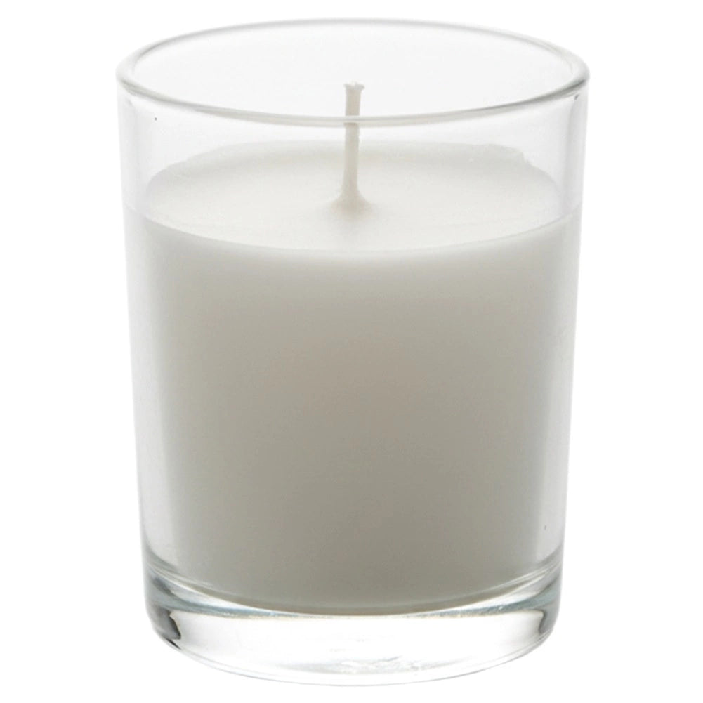 White Paraffin Wax Candles in Glass, Set of 16