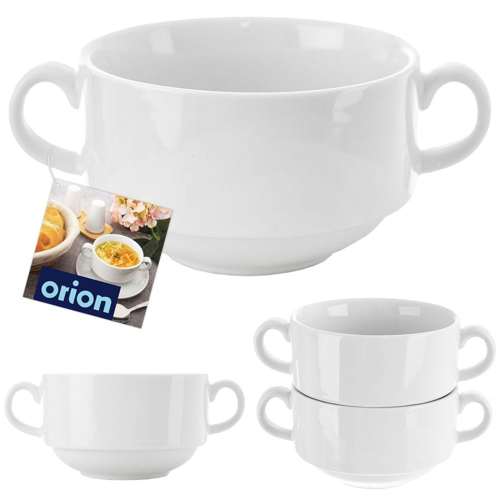 White Porcelain Bowl with Handle - Practical and Elegant