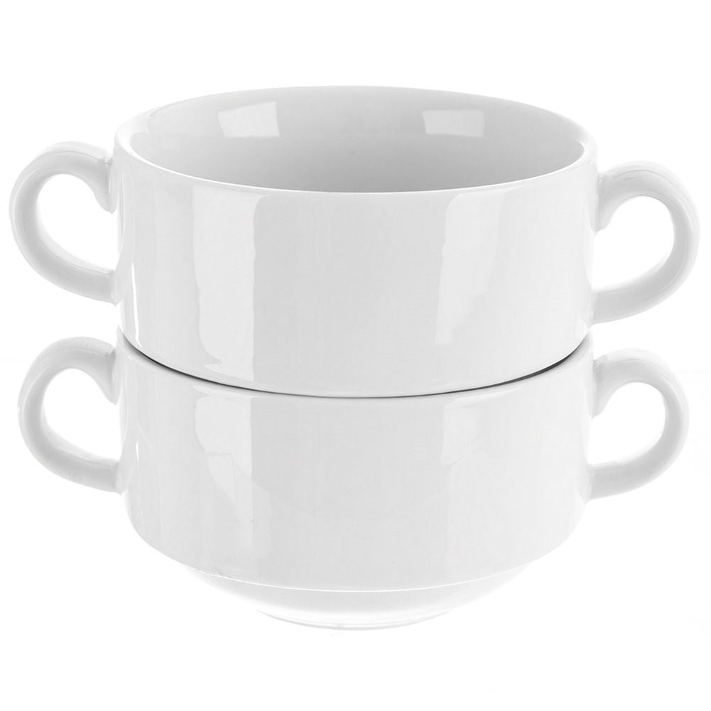 White Porcelain Bowl with Handle - Practical and Elegant