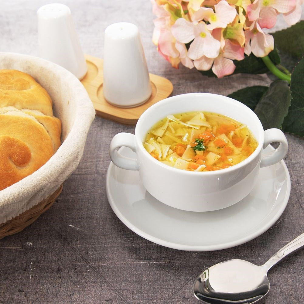 White Porcelain Bowl with Handle - Practical and Elegant