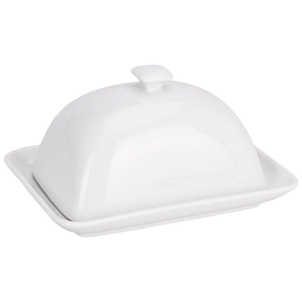 White Porcelain Butter Box with Practical Handle