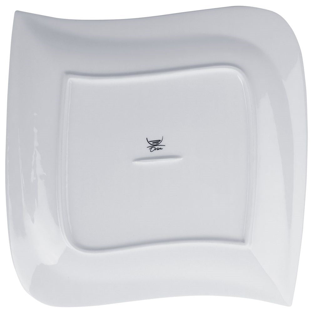 White Porcelain Dessert Plate - Modern Design, Dishwasher Safe