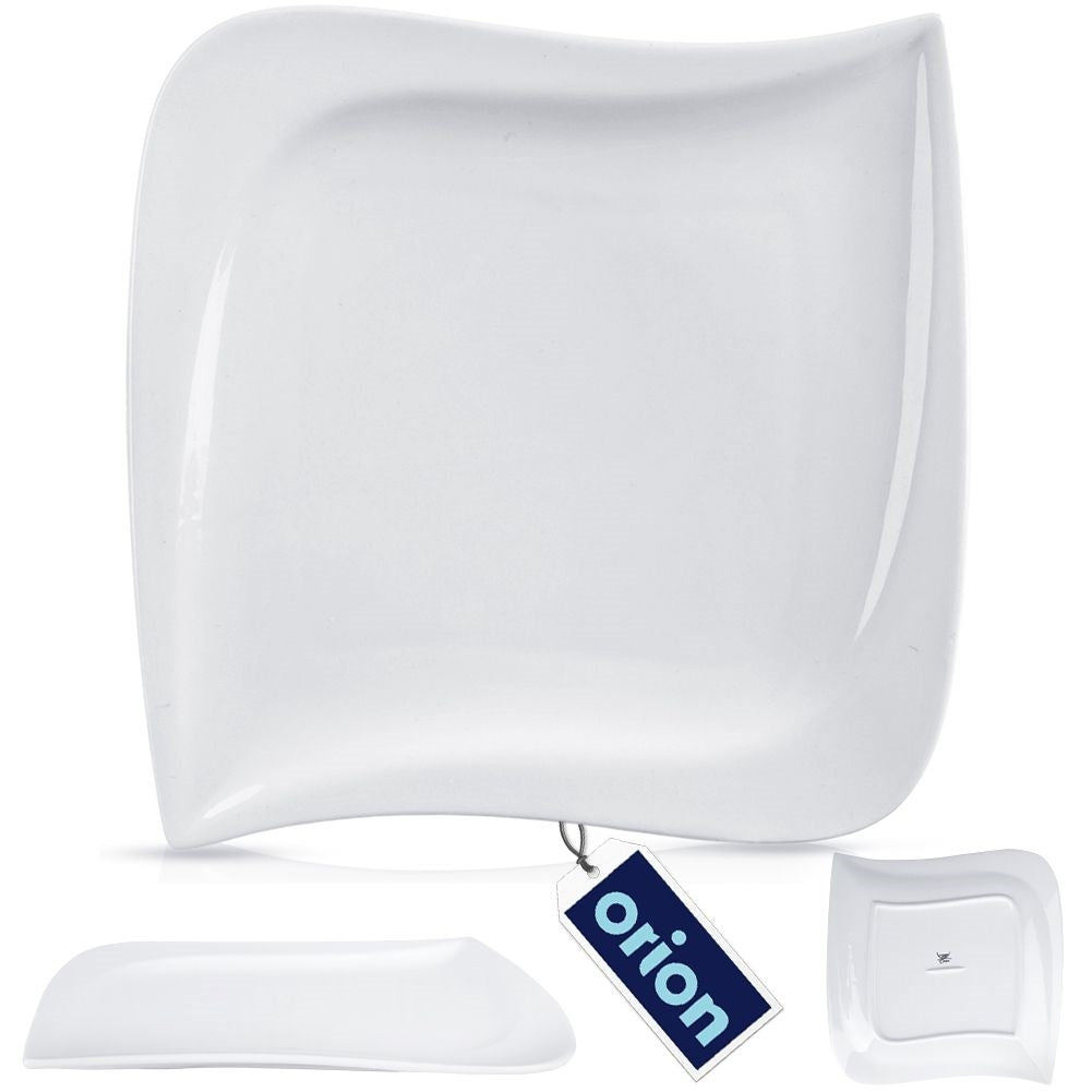 White Porcelain Dessert Plate - Modern Design, Dishwasher Safe