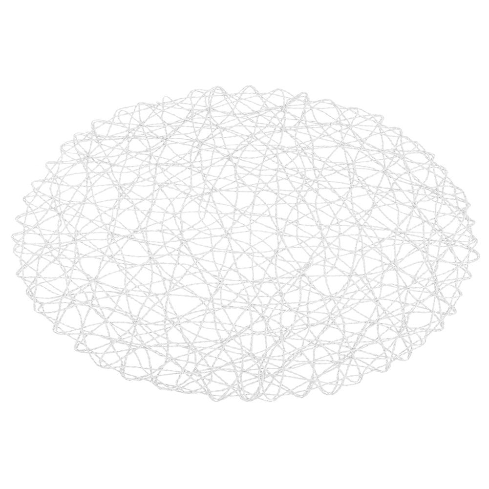 White Round Kitchen Placemat in Strengthened Paper, 35 cm Diameter