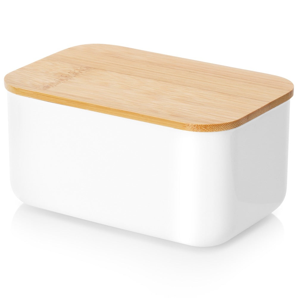 White Stainless Steel Butter Dish