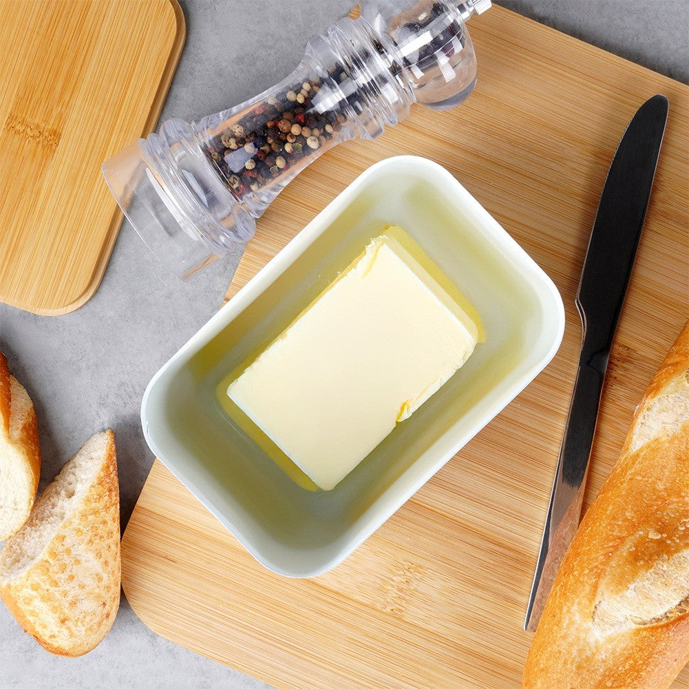 White Stainless Steel Butter Dish