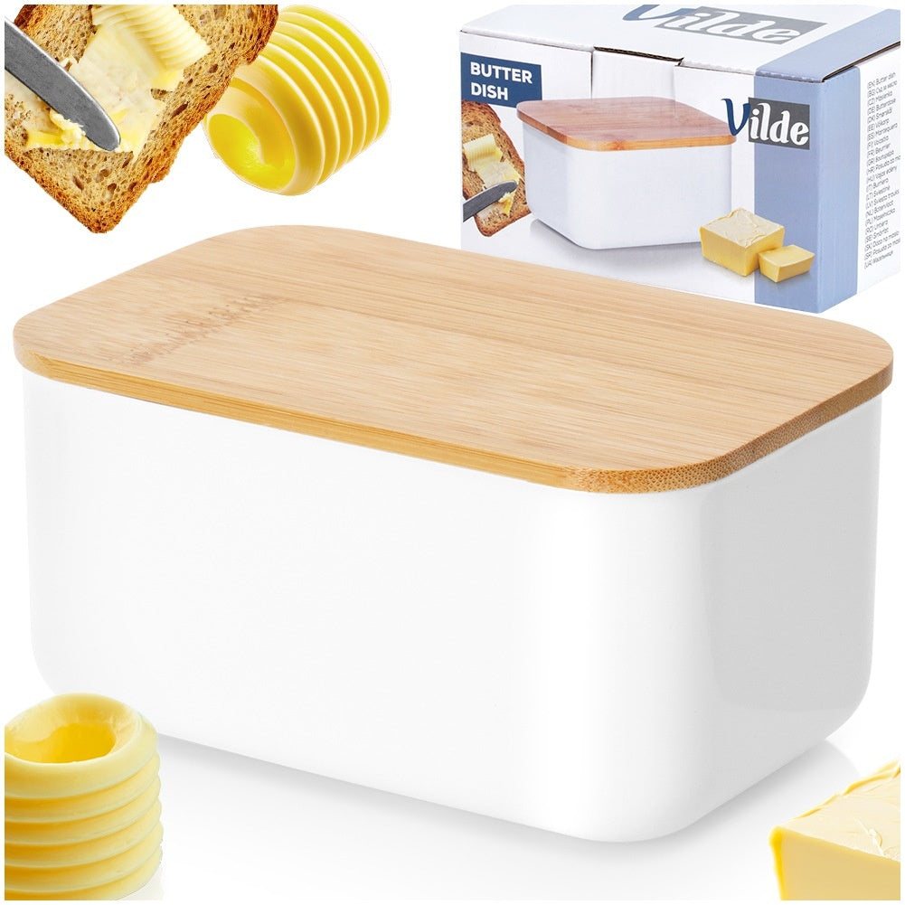 White Stainless Steel Butter Dish