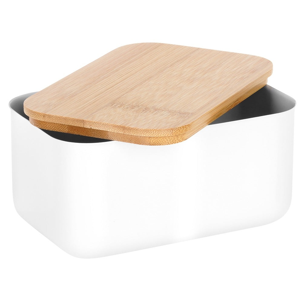 White Stainless Steel Butter Dish