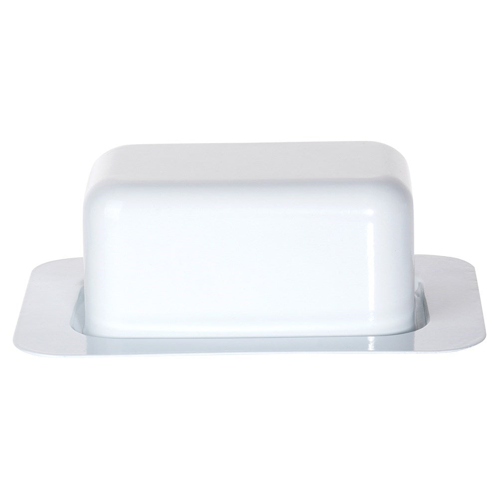 White Steel Butter Changer - Classic Storage & Serving
