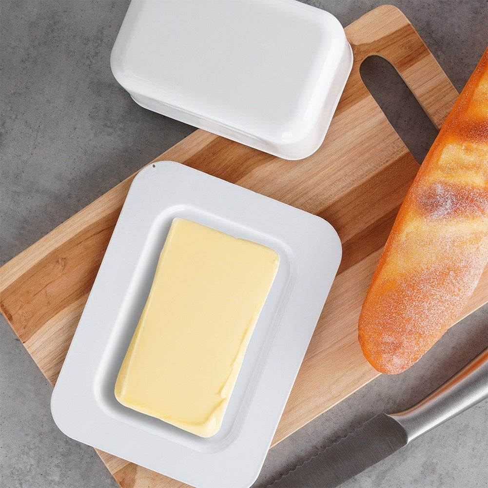 White Steel Butter Changer - Classic Storage & Serving