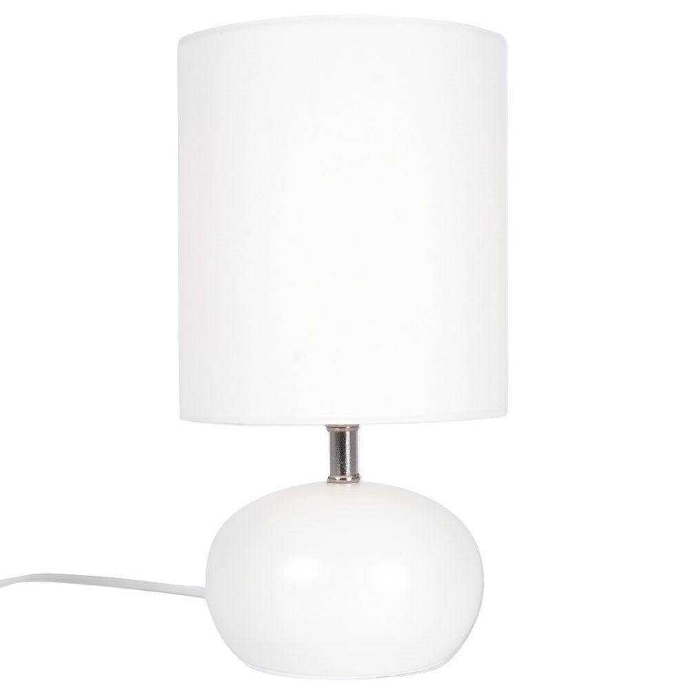 White Table Lamp with Shade for Home, Office & Workroom