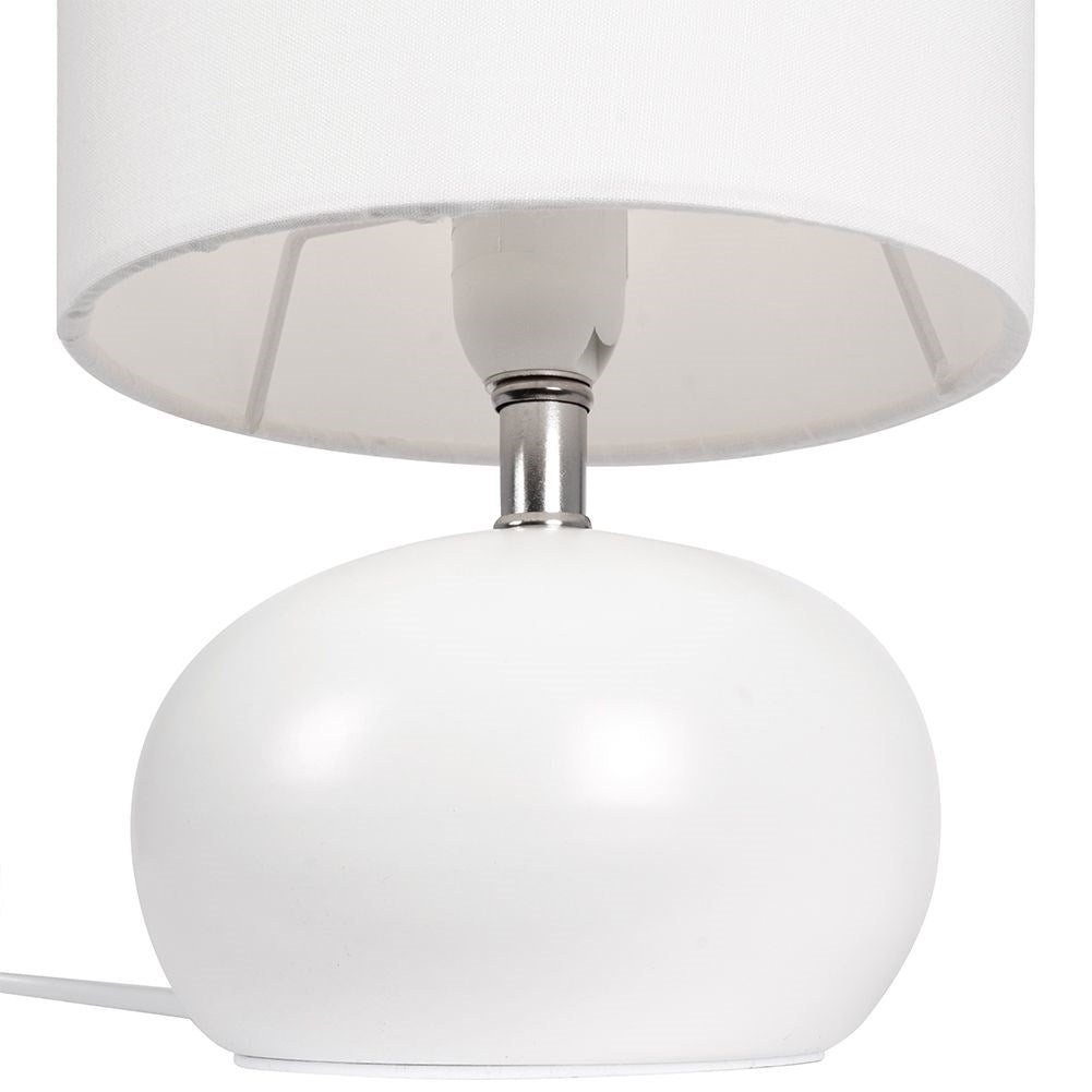 White Table Lamp with Shade for Home, Office & Workroom
