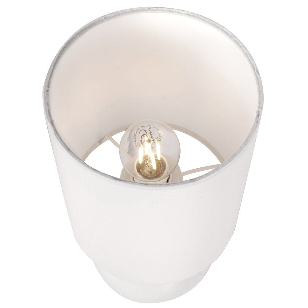 White Table Lamp with Shade for Home, Office & Workroom