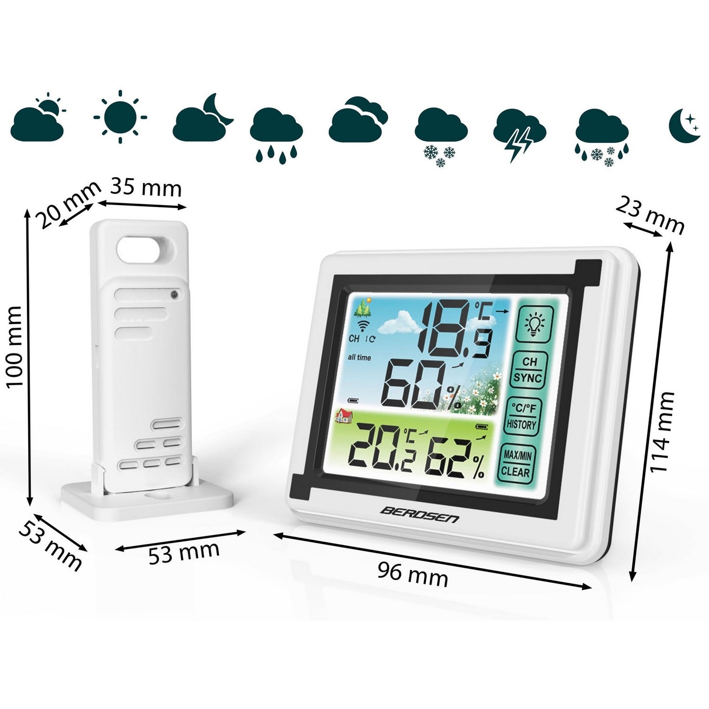 White Weather Station with Display BD-900