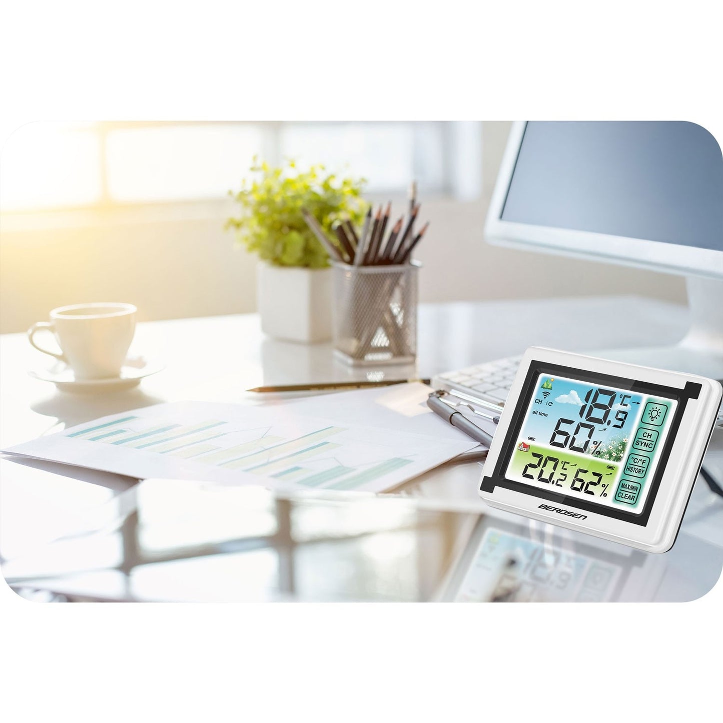 White Weather Station with Display BD-900