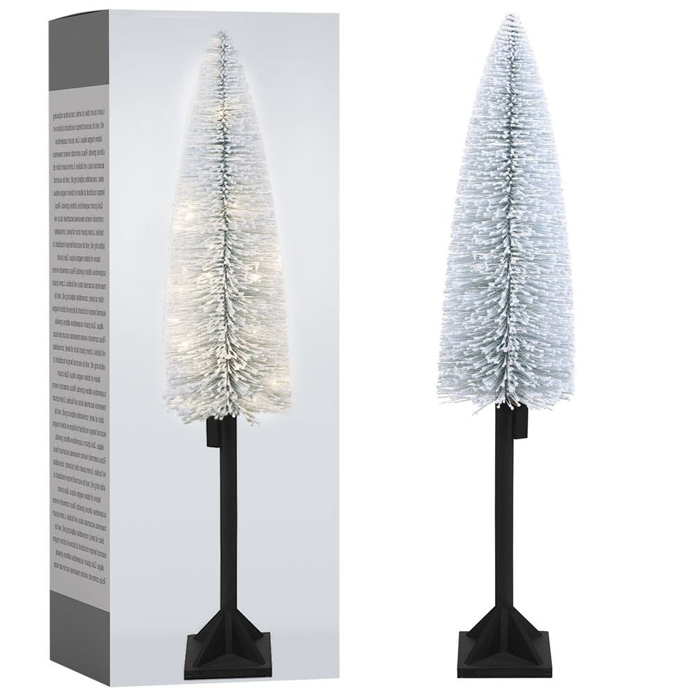 White artificial Christmas tree 120 cm with 25 LED lights and snow effect