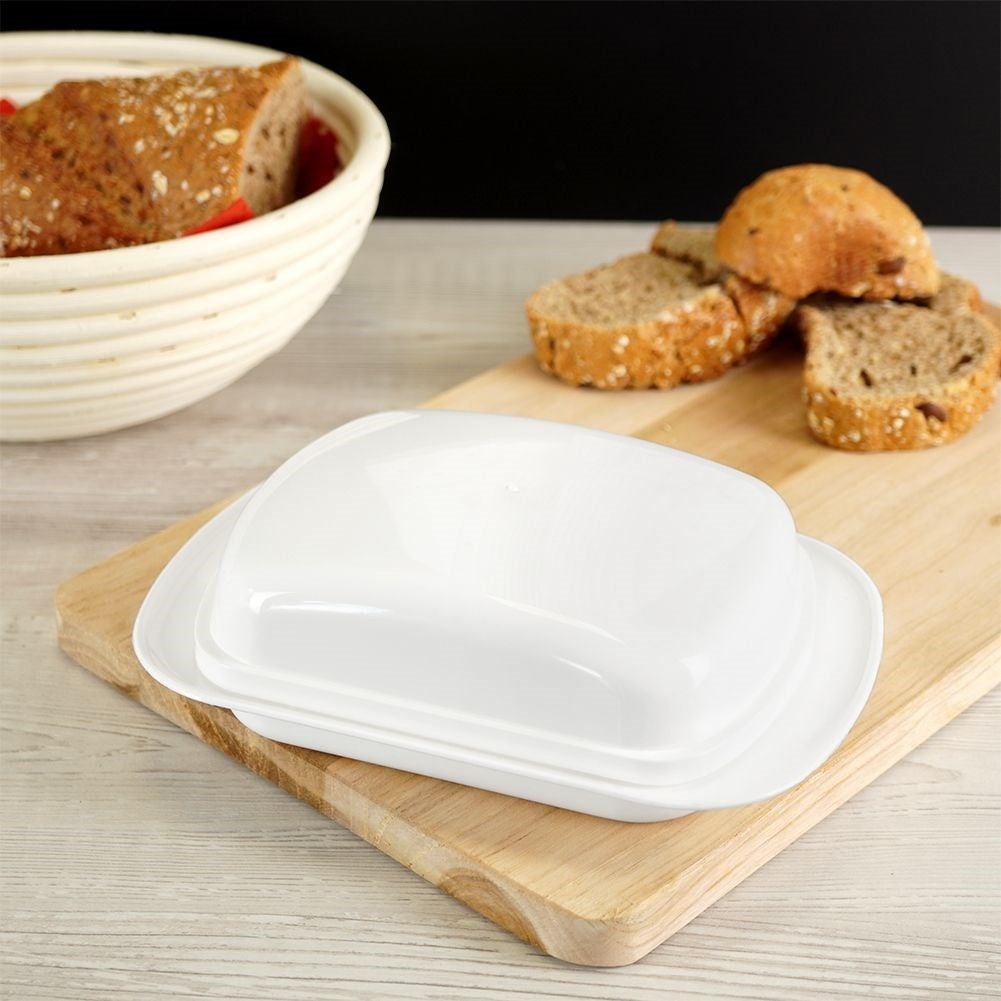 White butter tray for storing and serving butter