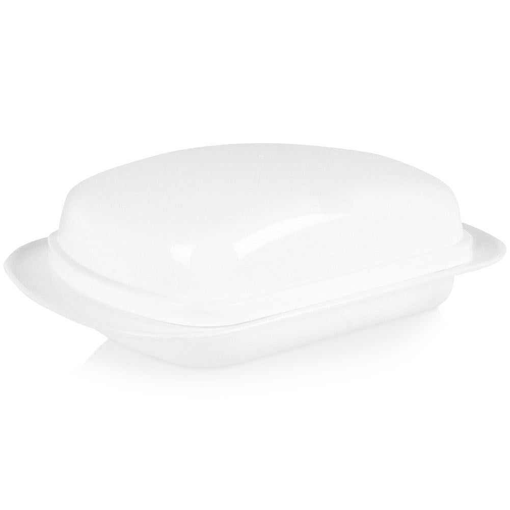 White butter tray for storing and serving butter