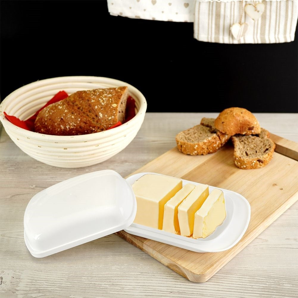 White butter tray for storing and serving butter