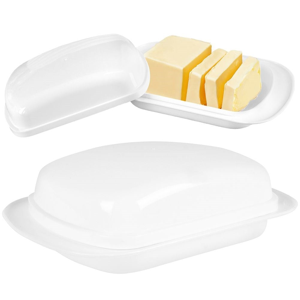 White butter tray for storing and serving butter