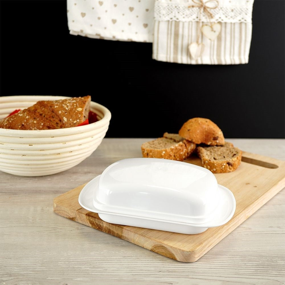 White butter tray for storing and serving butter