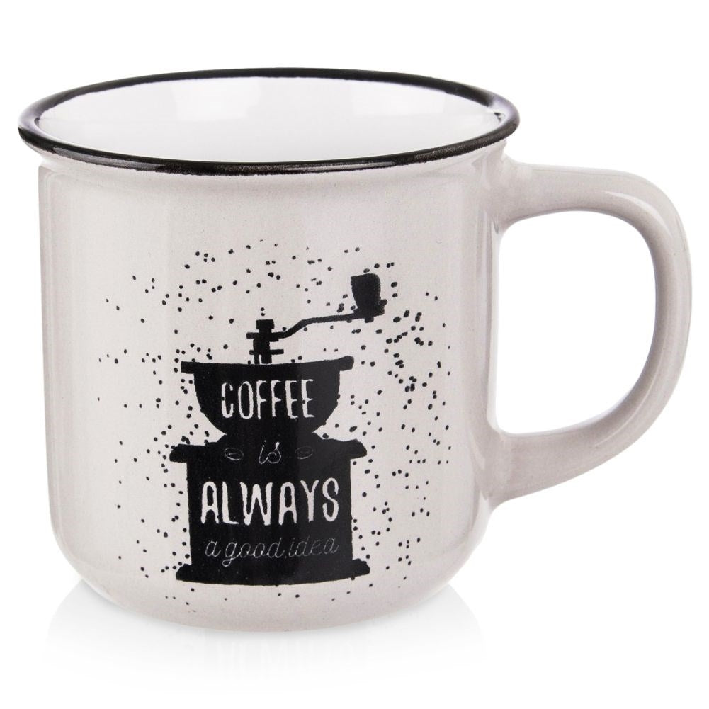 White ceramic cup: Unique decoration, perfect for coffee