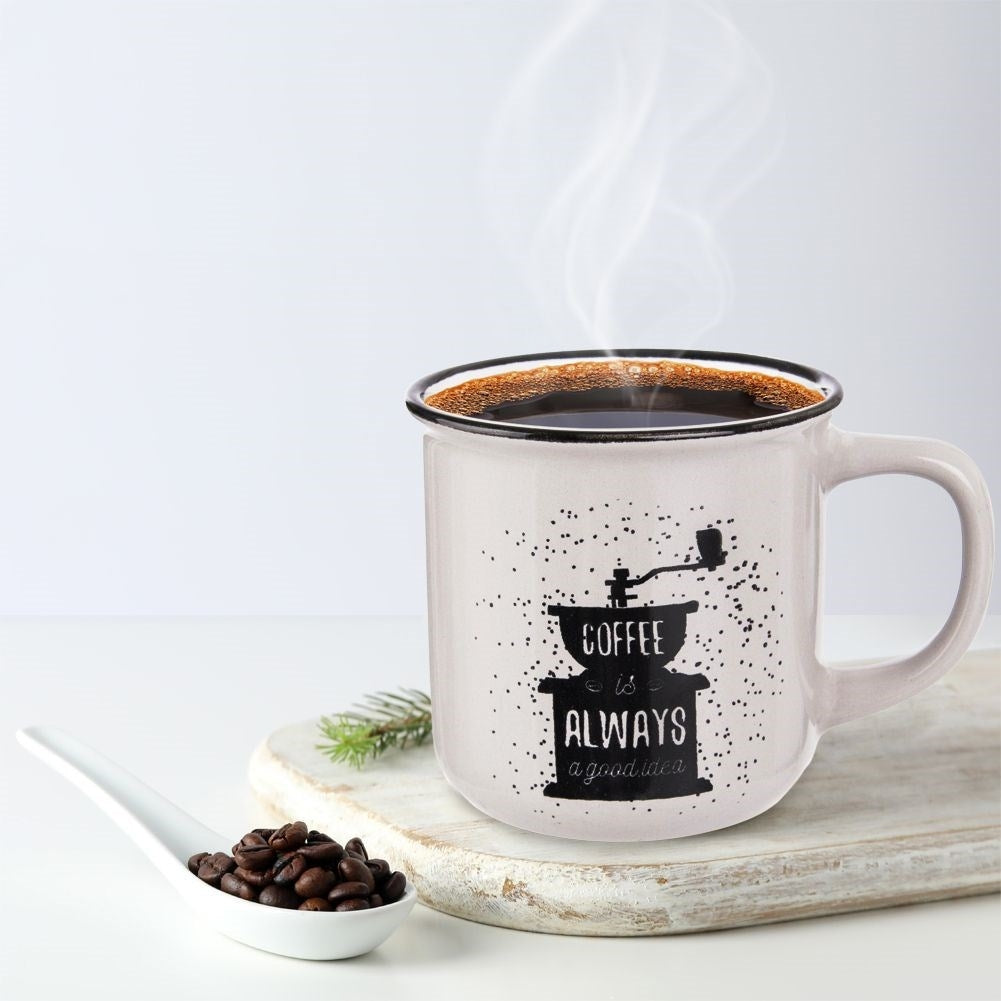 White ceramic cup: Unique decoration, perfect for coffee