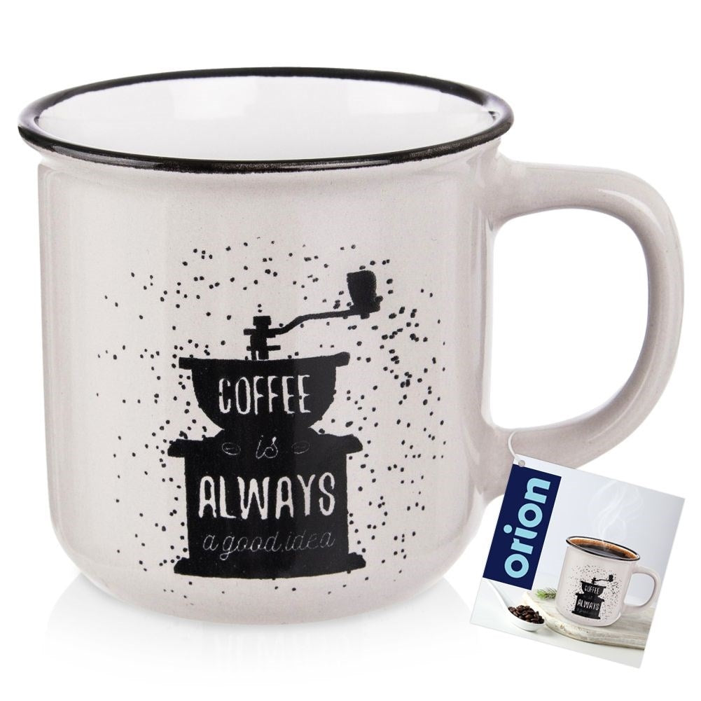 White ceramic cup: Unique decoration, perfect for coffee