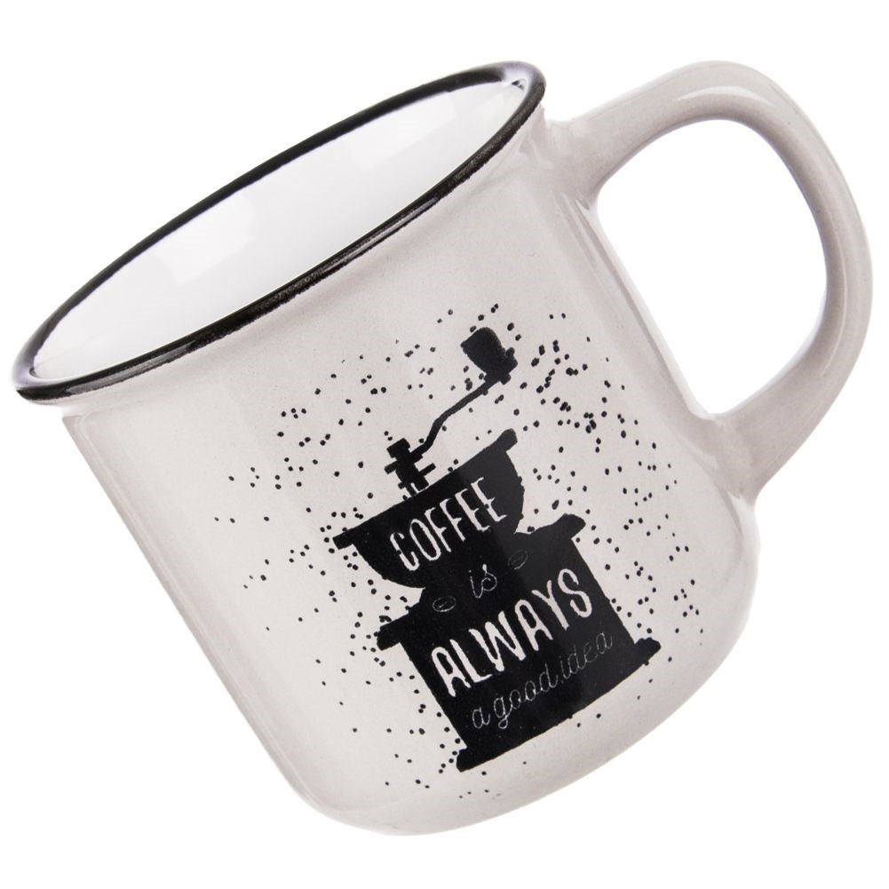 White ceramic cup: Unique decoration, perfect for coffee