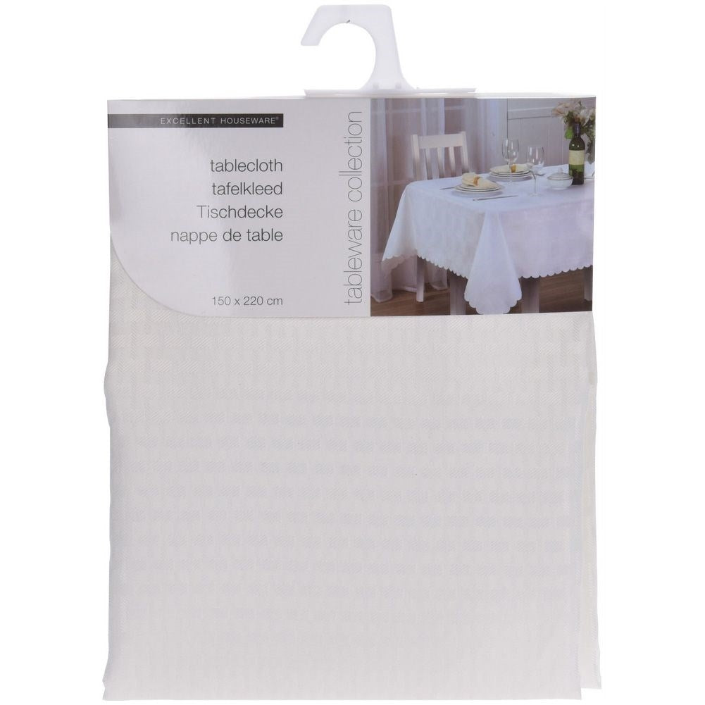 White classic stain-resistant cloth for kitchen and dining tables