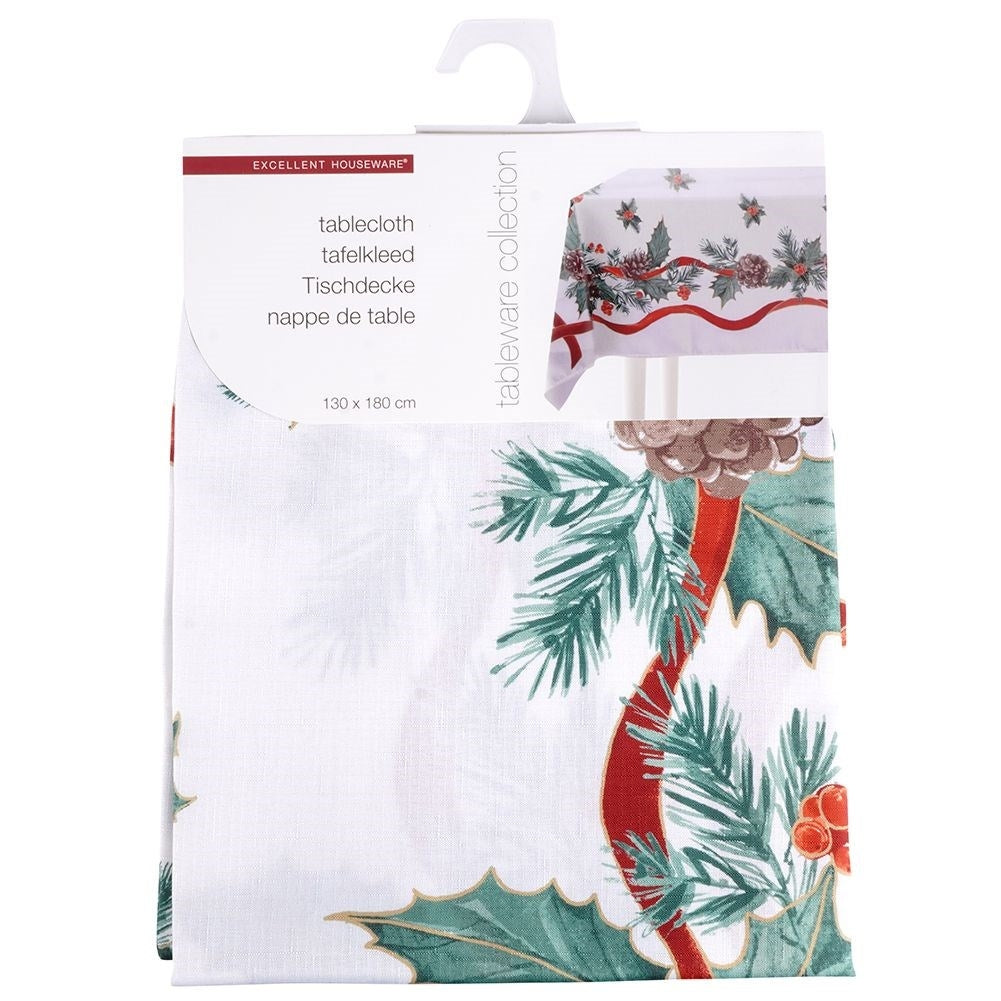 White fireproof Christmas cloth 130x180 cm - Rectangular shape