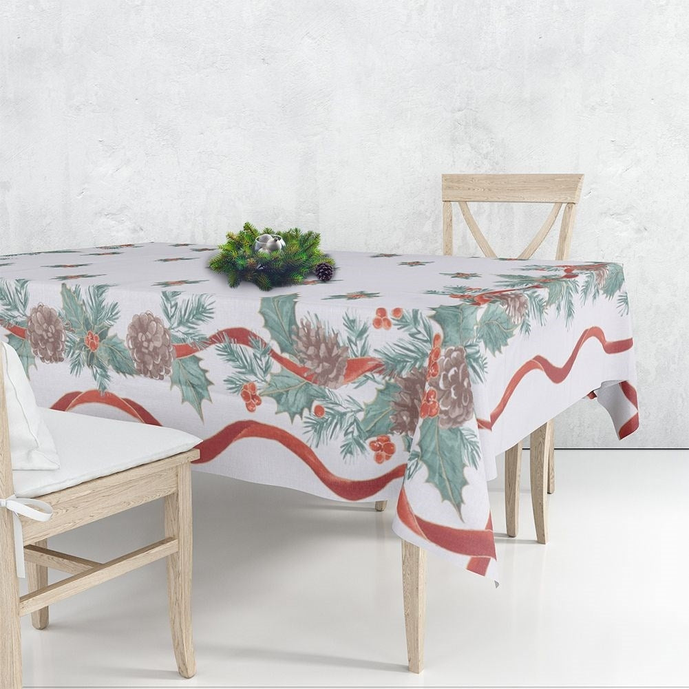 White fireproof Christmas cloth 130x180 cm - Rectangular shape
