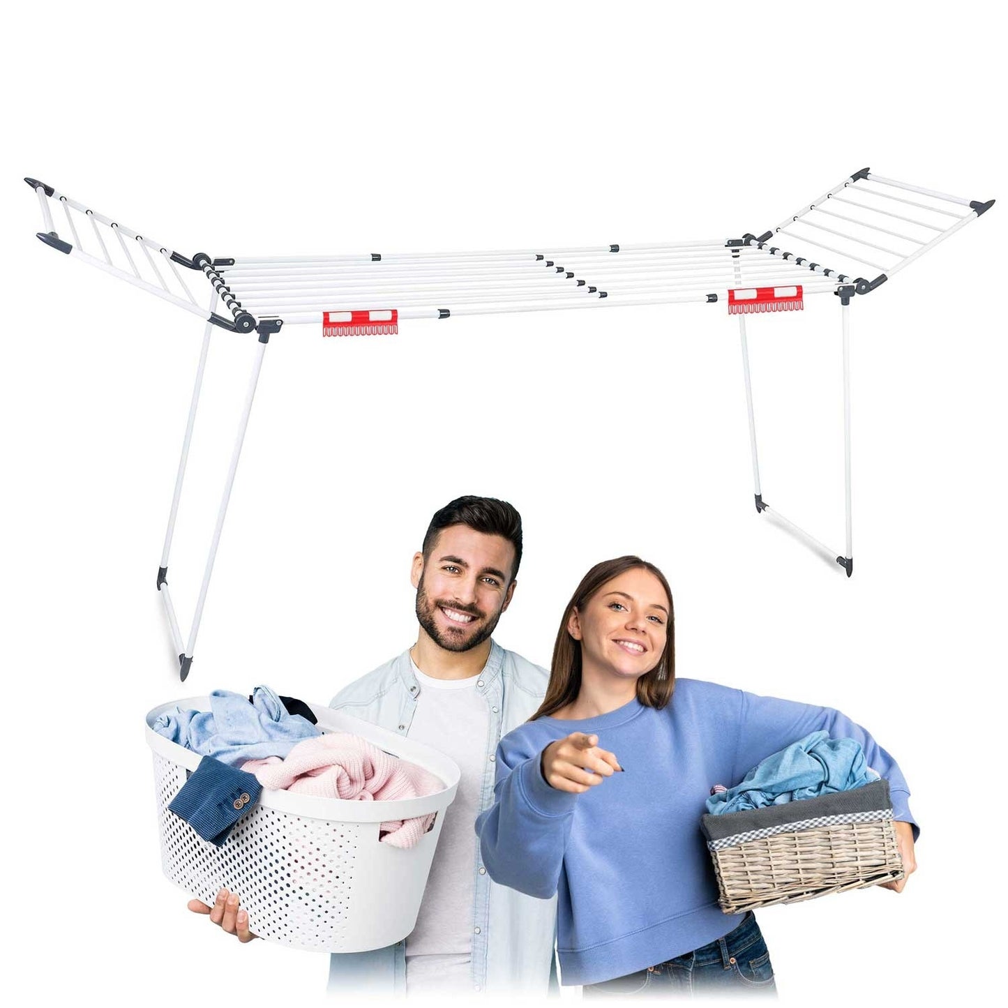 White folding drying rack Lydia 27 m