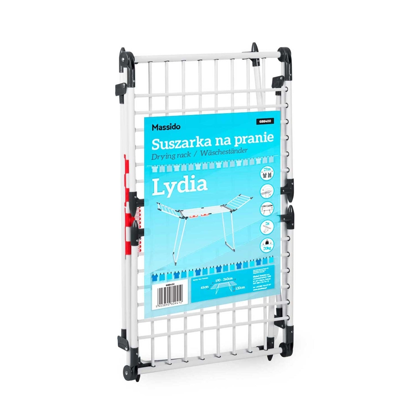 White folding drying rack Lydia 27 m