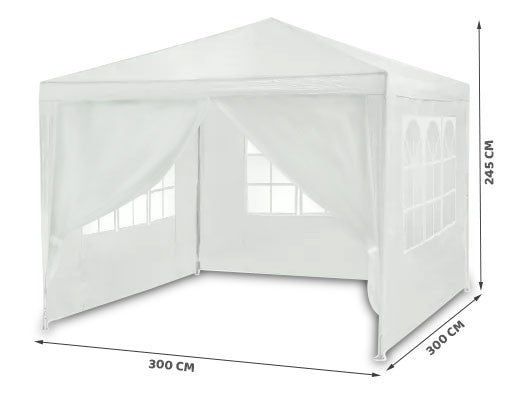 White garden pavilion 3x3m - Model 4936