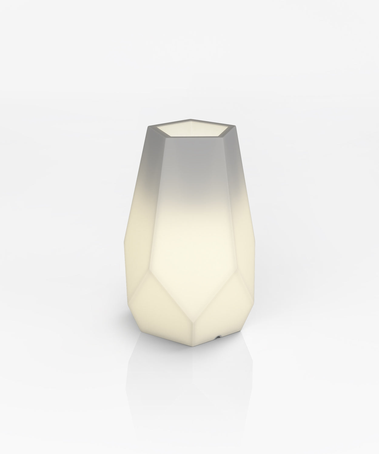 White garden pot Bari with lighting