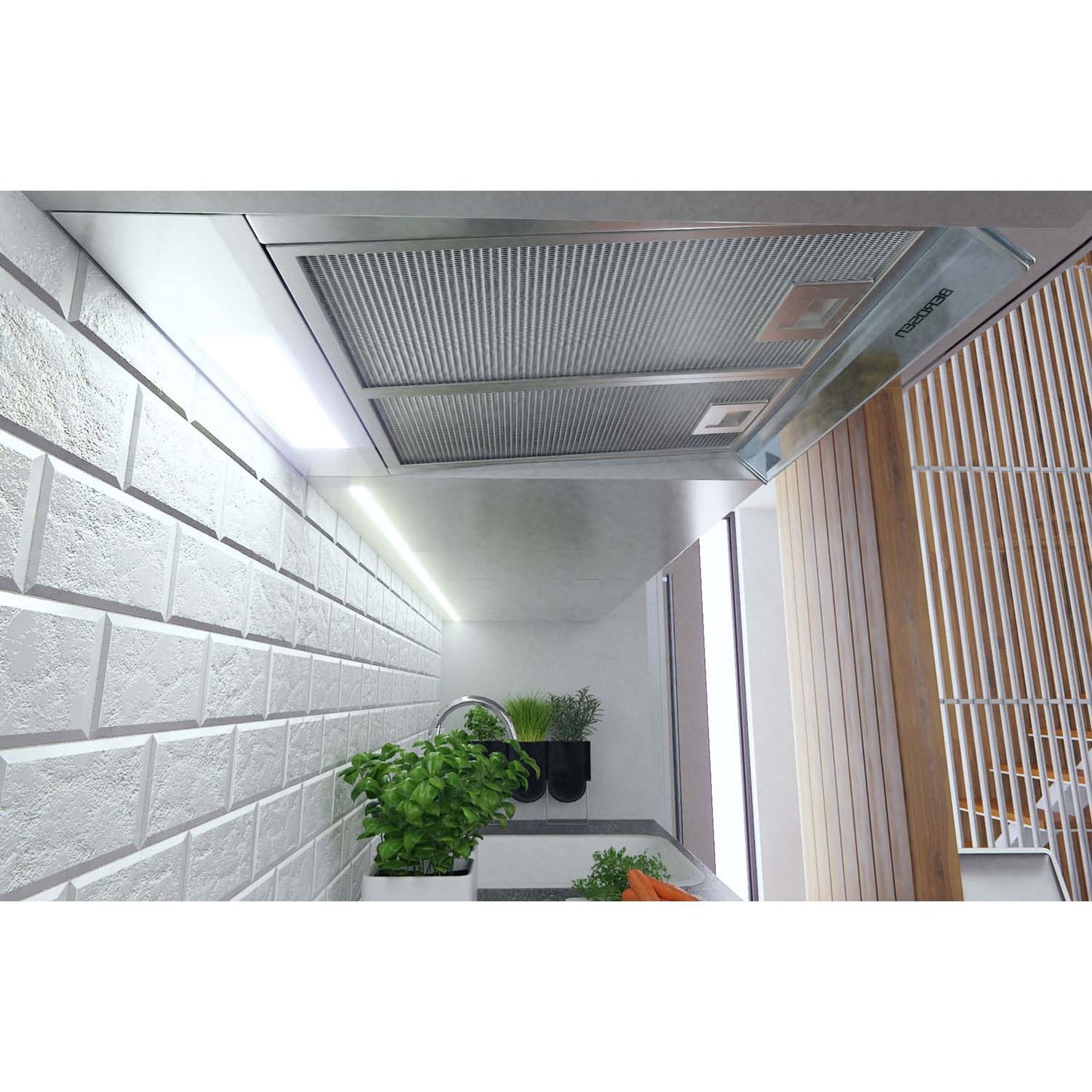 White kitchen hood for under cabinets, 50 cm, Berdsen BE-10-A