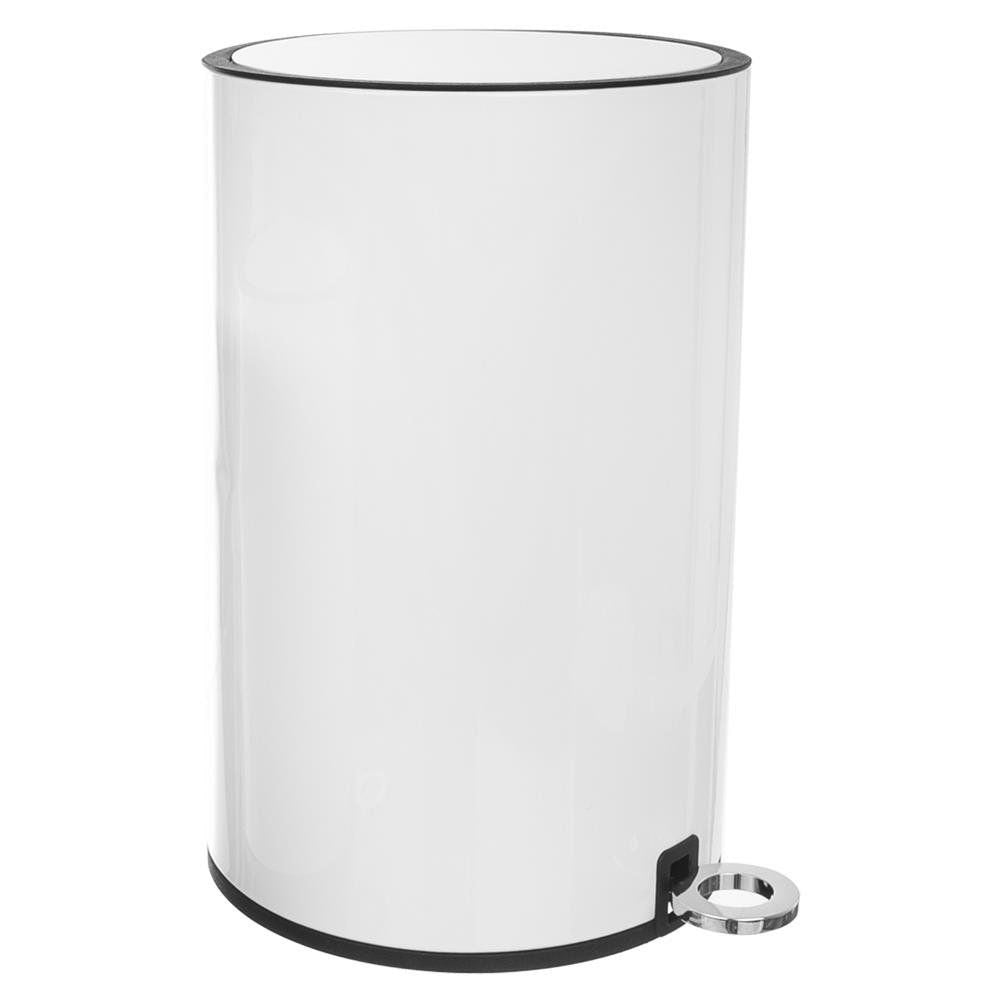 White pedal-opened litter bin 12L with inner basket