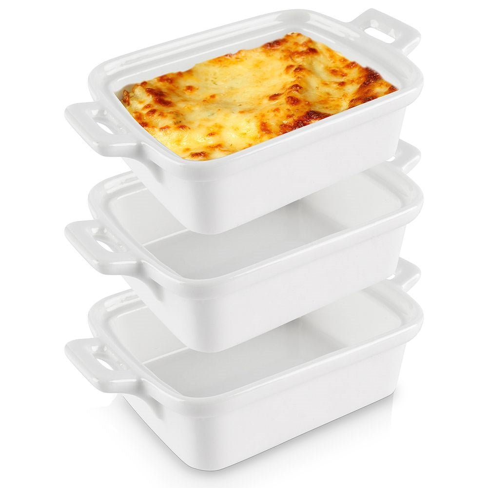 White porcelain baking bowls 160 ml 3 pcs.