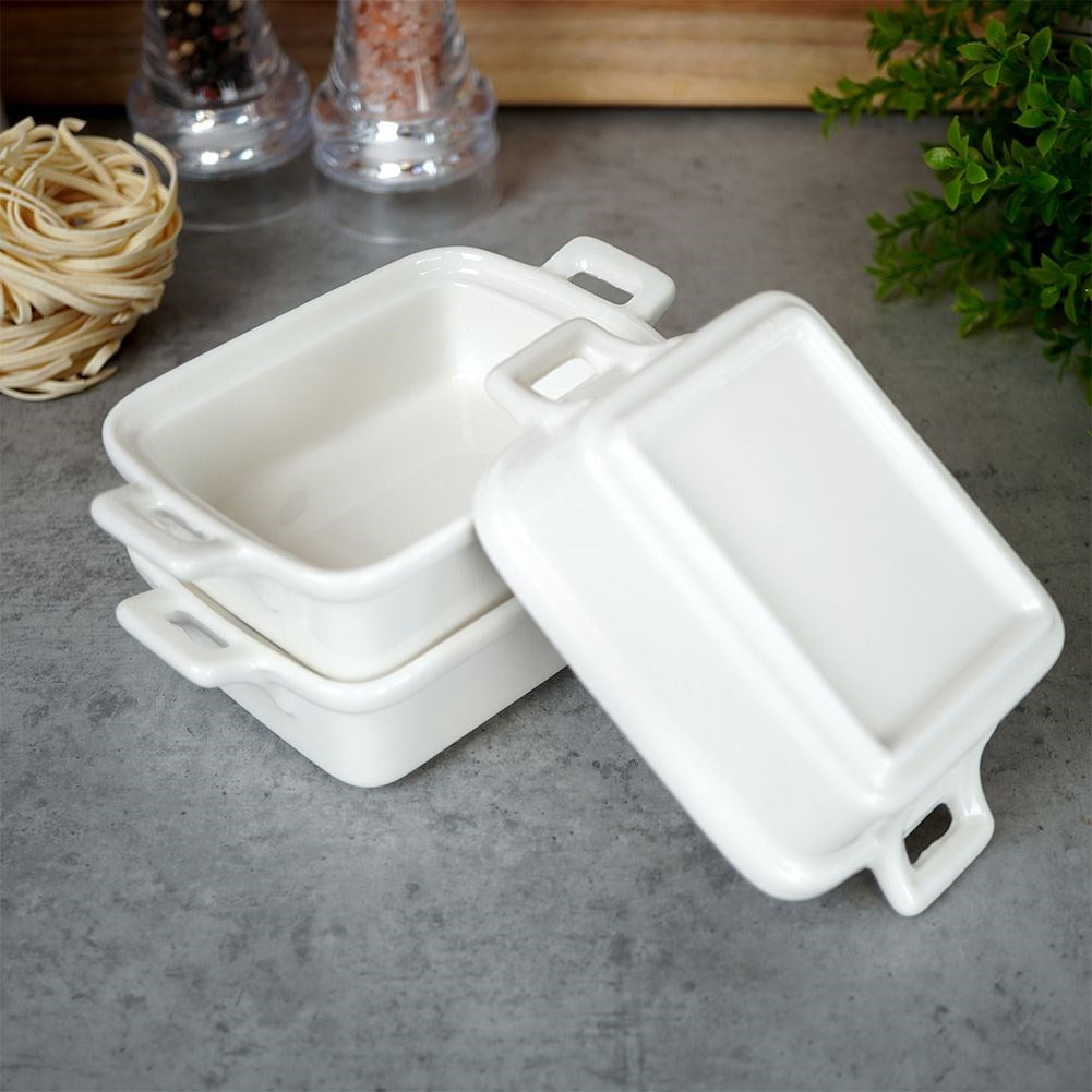 White porcelain baking bowls 160 ml 3 pcs.