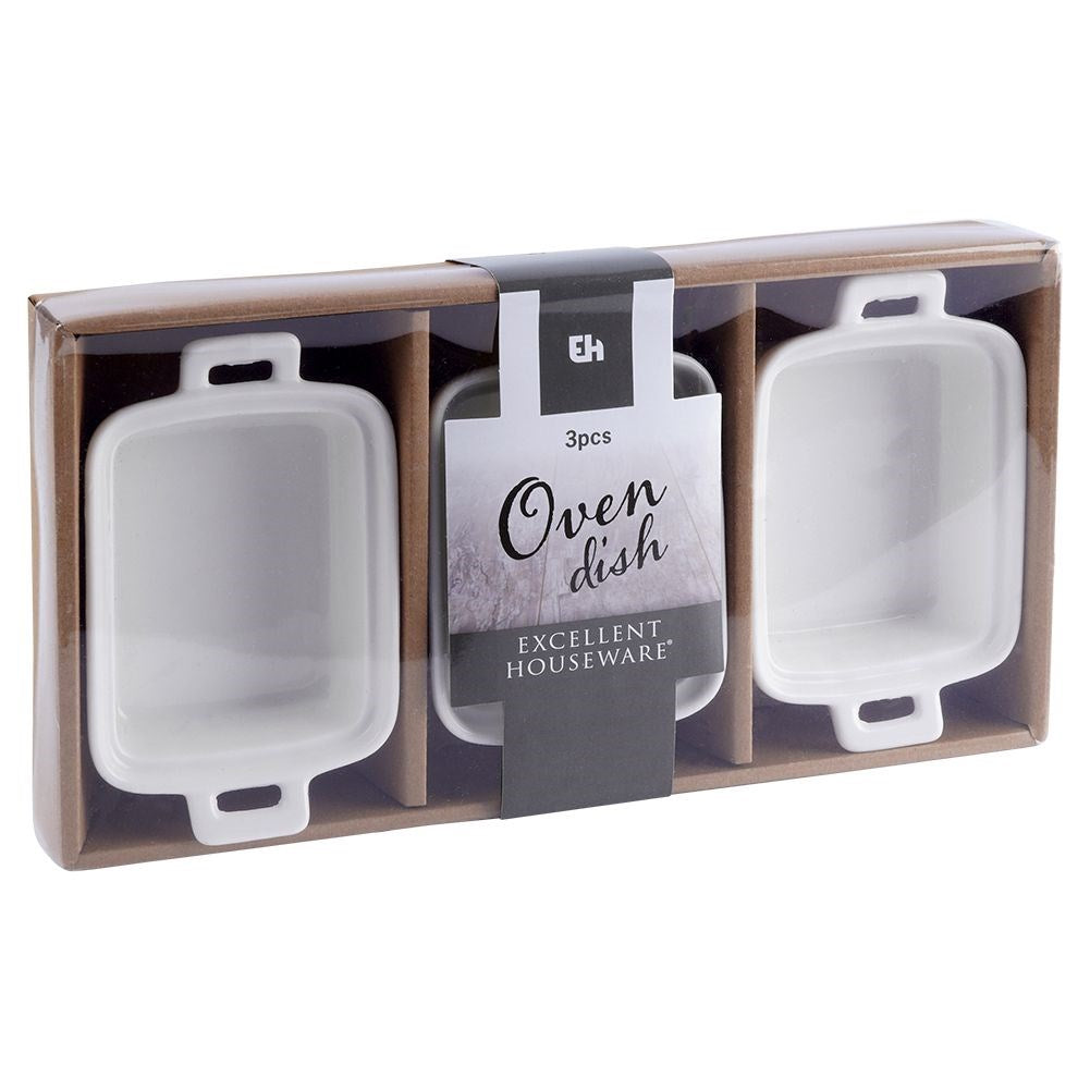 White porcelain baking bowls 160 ml 3 pcs.