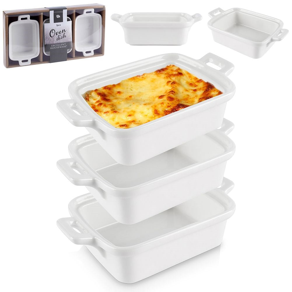 White porcelain baking bowls 160 ml 3 pcs.